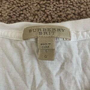 Burberry White Short Sleeve Tee